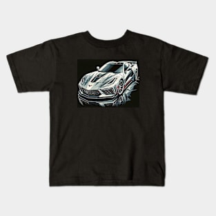 Futuristic Polygonal Corvette Kids T-Shirt